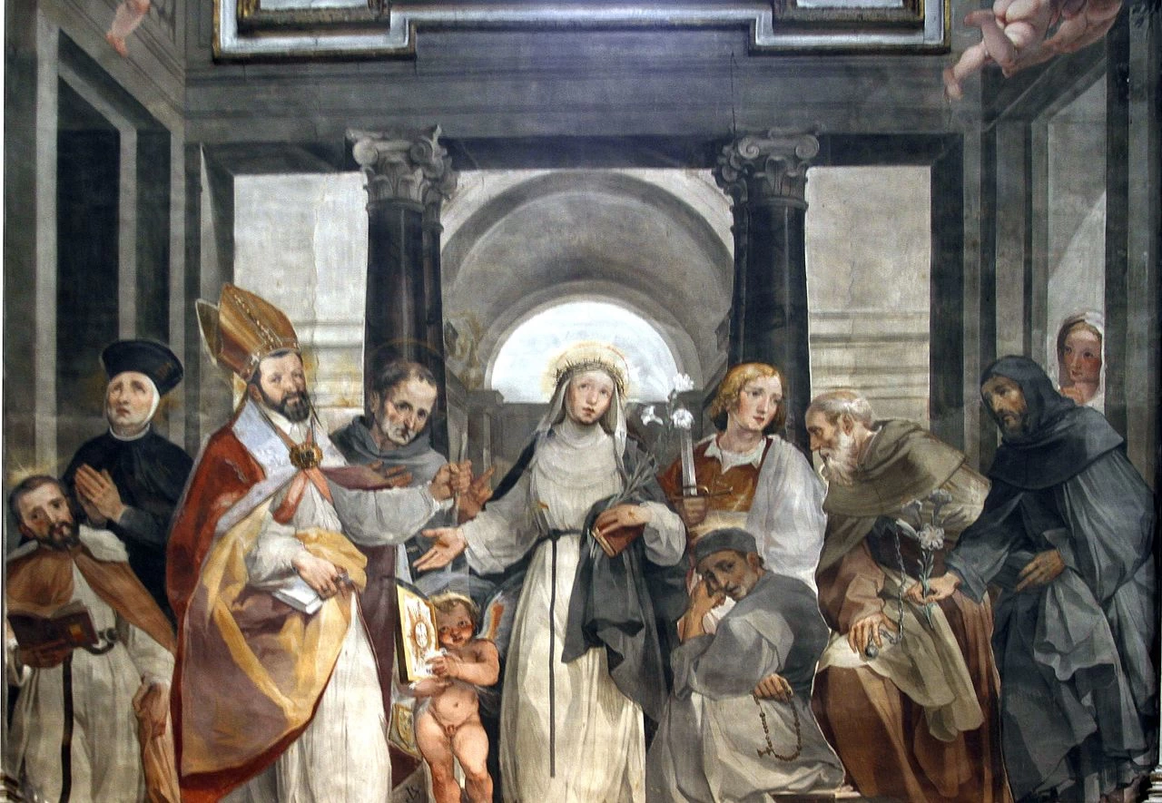 Santa Caterina da Siena tra santi e beati senesi - Cattedrale di Siena